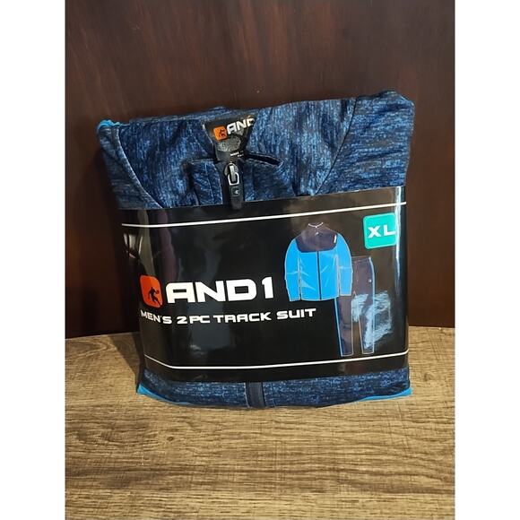 And1 Track Suit Mens XL Blue BasketballTrack Warm Up zip Jacket Pants Set NEW - Picture 1 of 4